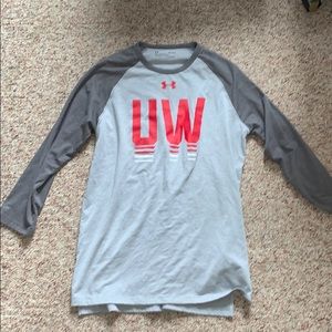 Grey under armour UW-Madison baseball shirt